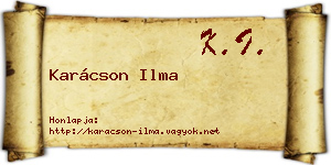 Karácson Ilma névjegykártya